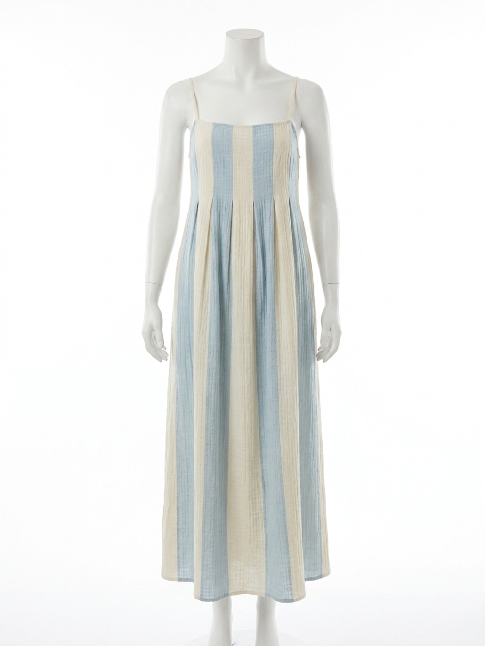 NEW BY TOGETHER striped cami pintuck midi dress in light blue